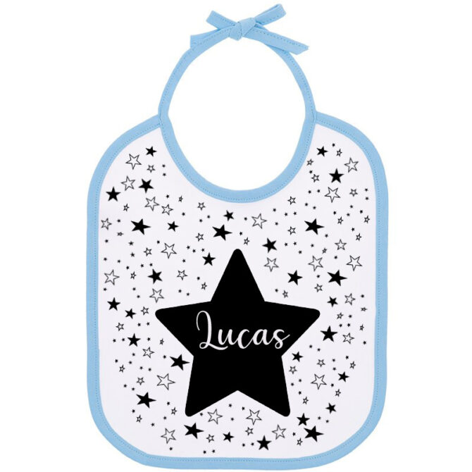 Babero para bebé diseño mi estrella y nombre personalizado