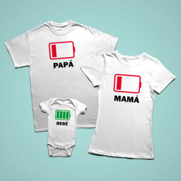 Kit camisetas familia "Pilas cargadas, pilas descargadas"