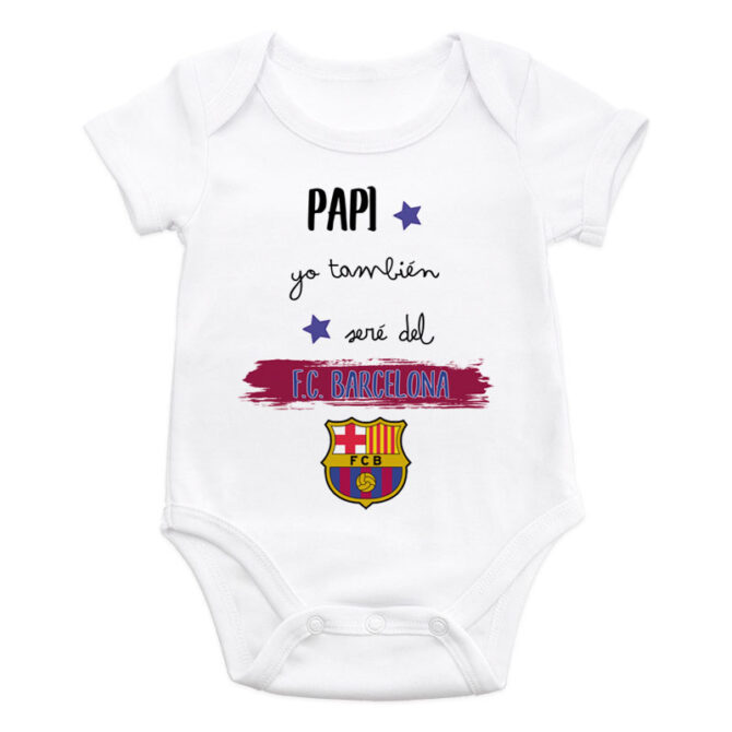 Body bebé diseño "Papi, yo también seré del FC Barcelona"