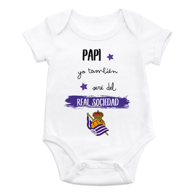 Body bebé diseño "Papi, yo también seré del Real Sociedad"