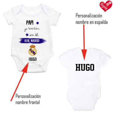 Personaliza Body Futbol con el nombre del bebe