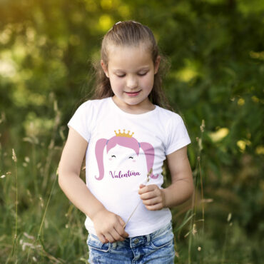 Camiseta personalizada para niña "Coletas"