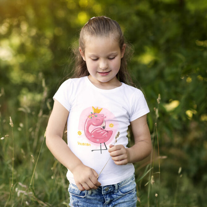 Camiseta personalizada para niña "Flamingo"