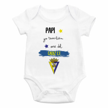 Body bebé diseño "Papi, yo también seré del Cádiz CF"