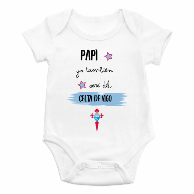 Body bebé diseño "Papi, yo también seré del Celta de Vigo"