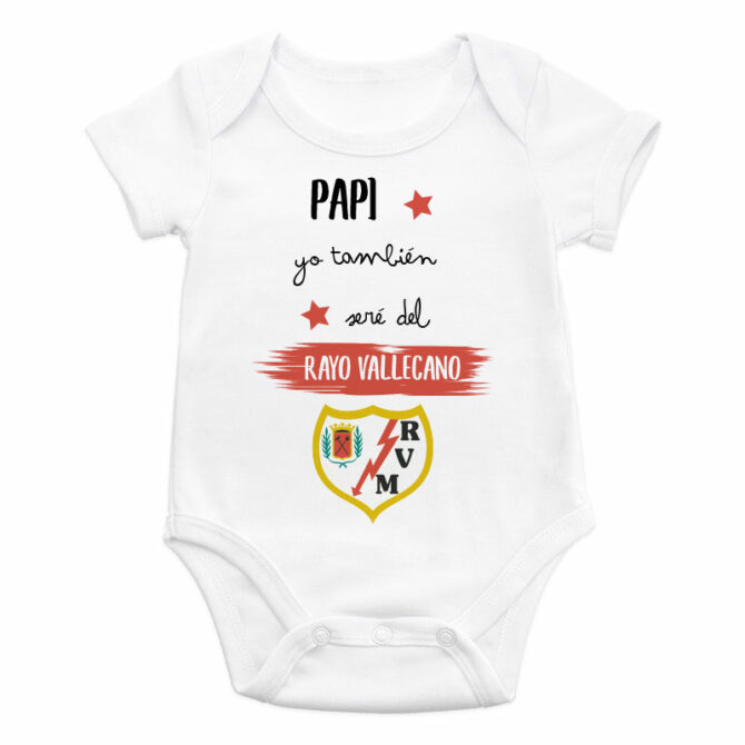 Body bebé diseño "Papi, yo también seré del Rayo Vallecano"