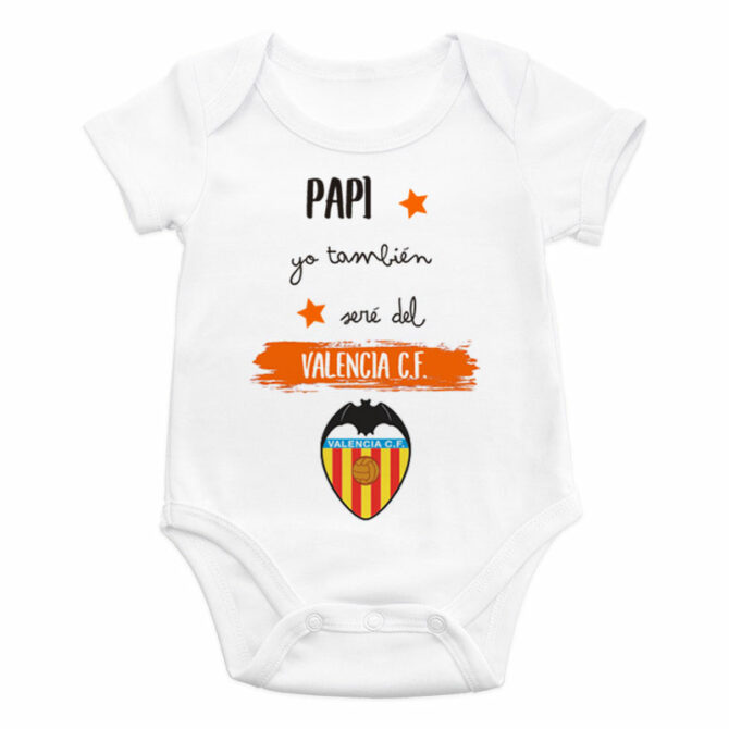 Body bebé diseño "Papi, yo también seré del Valencia CF"