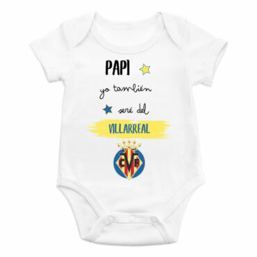 Body bebé diseño "Papi, yo también seré del Villarreal"