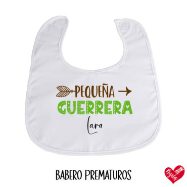 Babero prematuros personalizado “Pequeña guerrera"