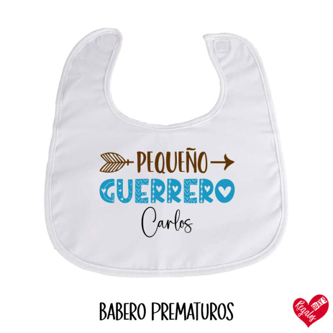 Babero prematuros personalizado “Pequeño guerrero"