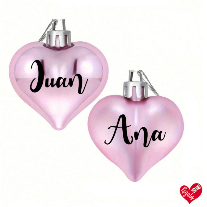 Bolas de Navidad forma de corazón personalizadas