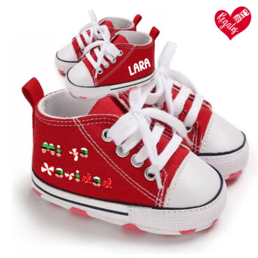 Zapatillas rojas personalizadas "Mi primera Navidad"