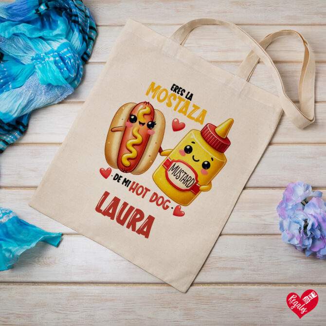 Bolsa personalizada "Eres la mostaza de mi hotdog"