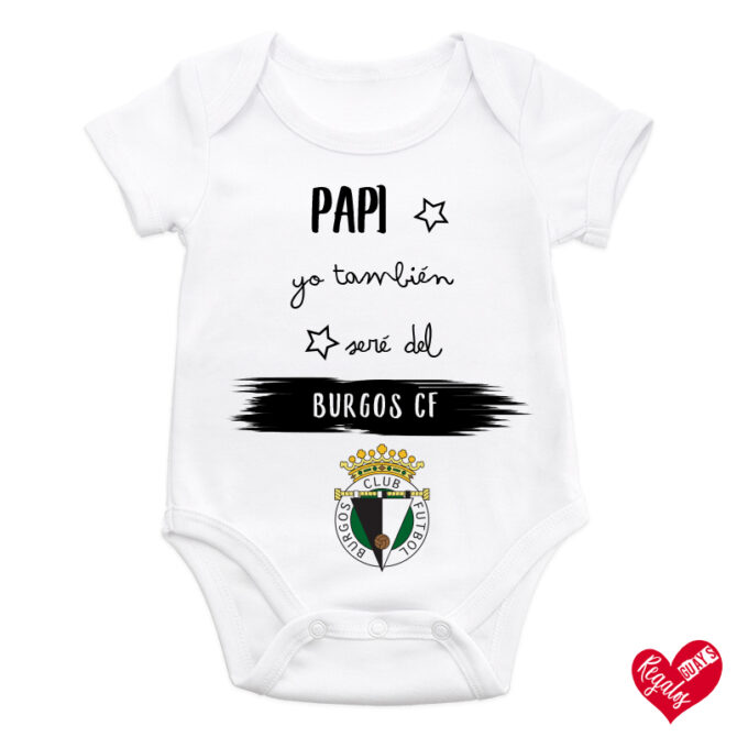 Body bebé diseño "Papi, yo también seré del Burgos CF"